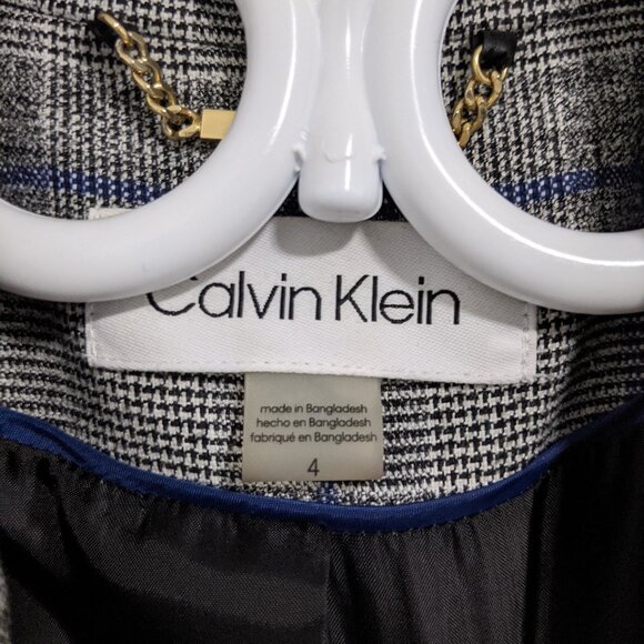 Calvin Klein Grey Blue Plaid Suit Set (Blazer/ Pants) - Picture 3 of 5